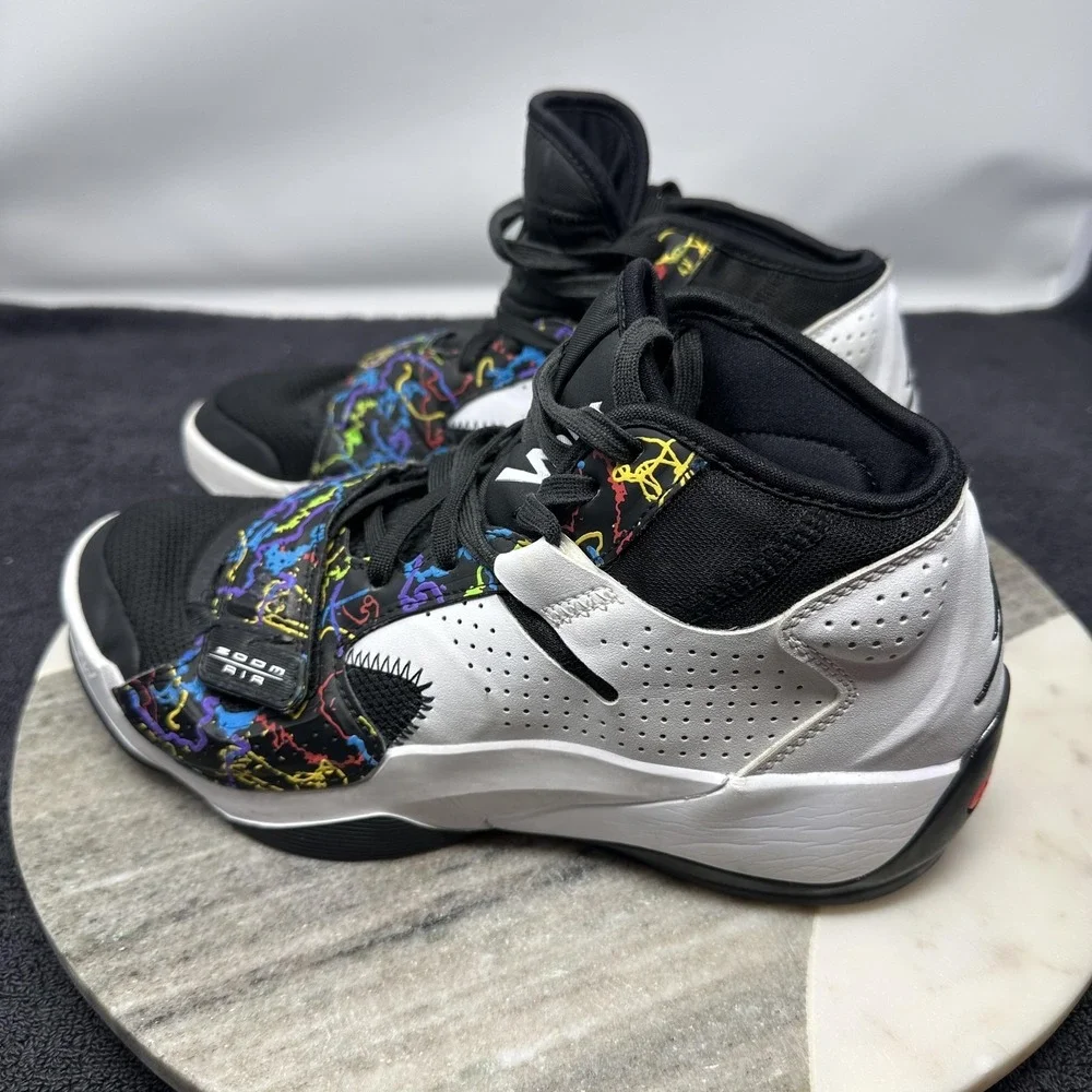 Jordan Zion 2 Shoes Mens Size 7.5 White Multicolor Basketball‎ Strap Zoom Air
